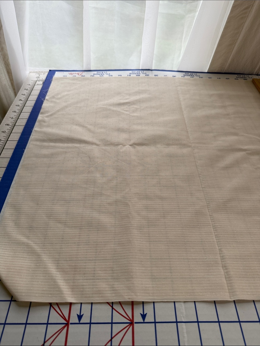 Vintage Butter Yellow Semi Sheer Dot Stripe Fabric 3 Yards 44” 2 Pieces - Picture 10 of 12